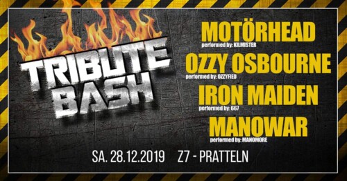 Poster von der Veranstaltung Tribute Bash @ Konzertfabrik Z7, Pratteln