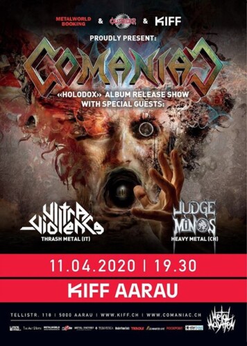 Poster von der Veranstaltung Verschoben: Comaniac Holodox Album Release Show @ KIFF, Aarau