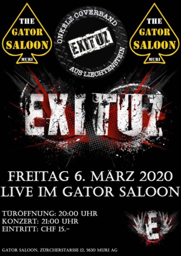 Poster von der Veranstaltung Onklez Night mit EXITUZ @ Gator Saloon, Muri