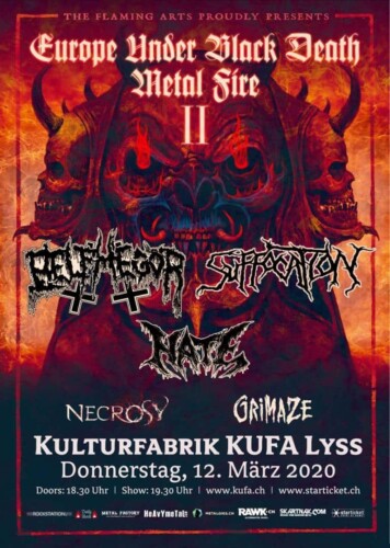 Poster von der Veranstaltung Europe Under Black Death Metal Fire - abgesagt @ Le Casino