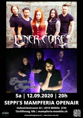 Poster von der Veranstaltung INNER CORE & DREAMS IN FRAGMENTS @ Seppi’s Mampferia