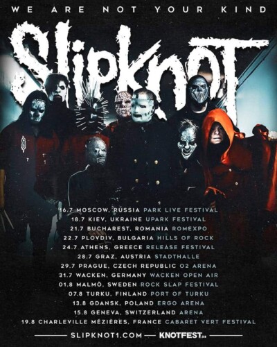 Poster von der Veranstaltung SLIPKNOT "We Are Not Your Kind" Tour 2021 @ Arena Genève