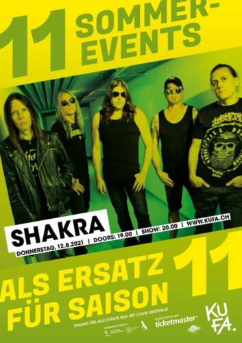 Poster von der Veranstaltung Shakra @ Kulturfabrik KUFA, Lyss