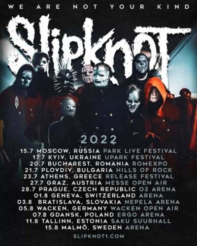 Poster von der Veranstaltung Slipknot "We Are Not Your Kind" Tour 2022 @ Geneva Arena