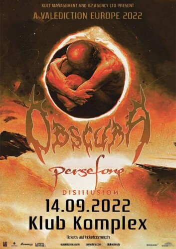 Poster von der Veranstaltung Obscura, Persefone & Disillusion @ Komplex Klub