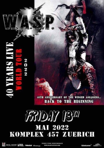 Poster von der Veranstaltung W.A.S.P. 40TH ANNIVERSARY WORLD TOUR - neues Datum @ Komplex 457, Zürich