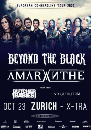 Poster von der Veranstaltung Beyond The Black & Amaranthe @ X-TRA, Zürich