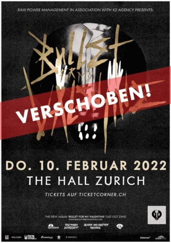 Poster von der Veranstaltung Bullet For My Valentine @ The Hall, Zürich