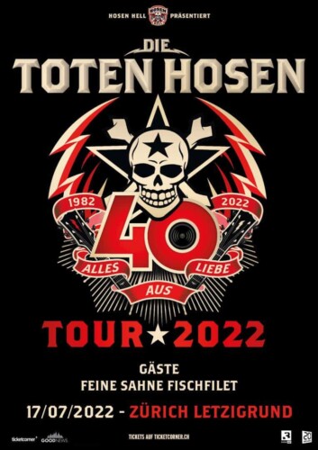 Poster von der Veranstaltung Alles aus Liebe - 40 Jahre die Toten Hosen @ Stadion Letzigrund