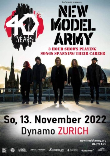 Poster von der Veranstaltung Neues Datum: New Model Army @ Dynamo, Zürich