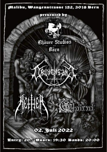 Poster of the event Drudensang, Ghörnt, Kether at Malibu