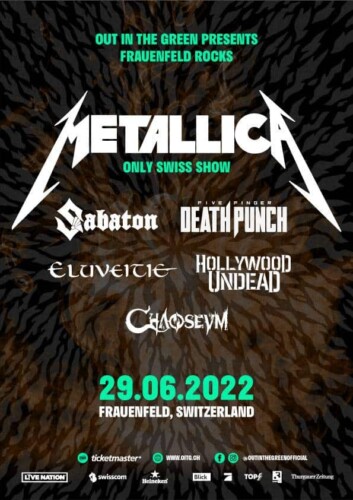 Poster von der Veranstaltung Out in the Green - Metallica @ Grosse Allmend Frauenfeld