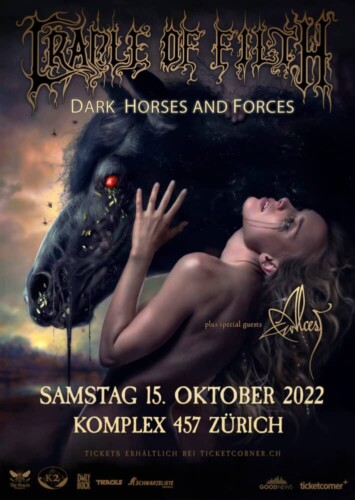 Poster von der Veranstaltung CRADLE OF FILTH (DARK HORSES AND FORCES TOUR 2022) @ Komplex 457, Zürich