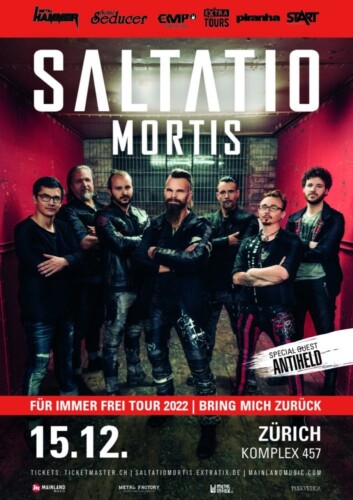 Poster von der Veranstaltung Saltatio Mortis & Antiheld @ Komplex 457, Zürich