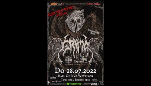 Poster of the event GRIMA, Ultar & Bloody Tyrant at Hall of Fame, Wetzikon