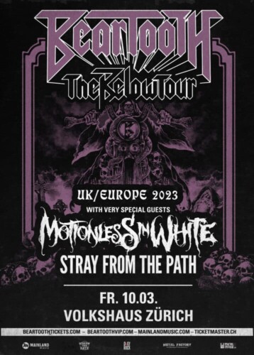 Poster von der Veranstaltung Beartooth, Stray From The Path & Motionless In White @ Volkshaus, Zürich