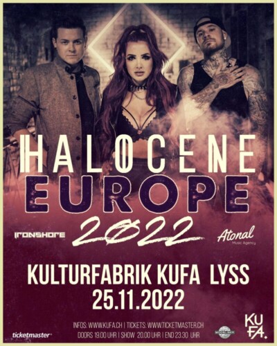 Poster of the event Halocene at Kulturfabrik KUFA, Lyss