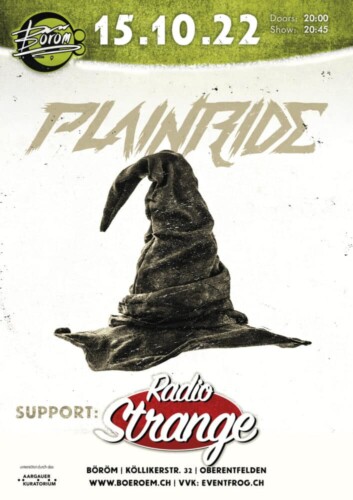 Poster of the event Plainride (DE) I Support: Radio Strange (CH) at Böröm pöm pöm, Oberentfelden