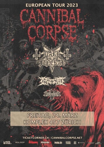 Poster von der Veranstaltung Ingested, Dark Funeral & Cannibal Corpse @ Komplex 457, Zürich