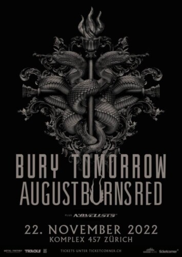 Poster von der Veranstaltung August Burns Red & Bury Tomorrow @ Komplex 457, Zürich