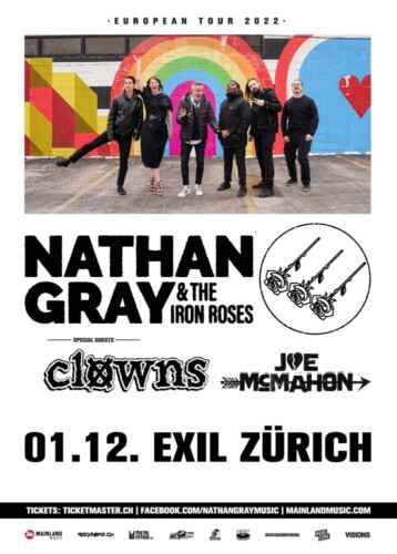 Poster von der Veranstaltung Nathan Gray & The Iron Roses @ Exil Zürich