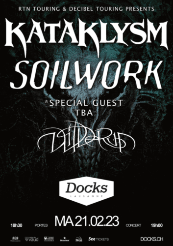 Poster of the event Soilwork + Kataklysm + Special Guest + Wilderun at Les Docks, Lausanne