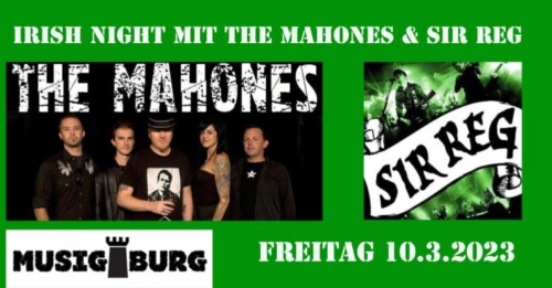 Poster von der Veranstaltung Irish Night mit The Mahones (CAN) & SIR REG (SWE) @ Musigburg, Aarburg