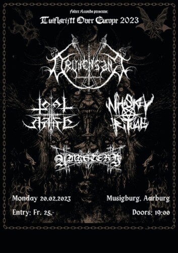 Poster von der Veranstaltung Drudensang, Total Hate & Amystery @ Musigburg, Aarburg