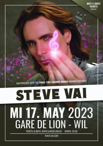 Poster of the event Steve Vai (USA) - Masterclass at Gare de Lion, Wil St. Gallen