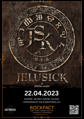 Poster von der Veranstaltung JELUSICK & Support @ Rockfact Music Club, Münchenstein