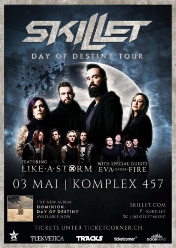 Poster von der Veranstaltung Days of Destiny Tour - Skillet @ Komplex 457, Zürich