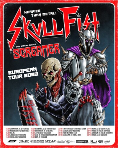 Poster von der Veranstaltung Skull Fist (CAN) European Tour – Support: Screamer (SWE) @ Musigburg, Aarburg