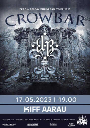 Poster von der Veranstaltung Crowbar, E-L-R & Black Bomb A @ KIFF, Aarau