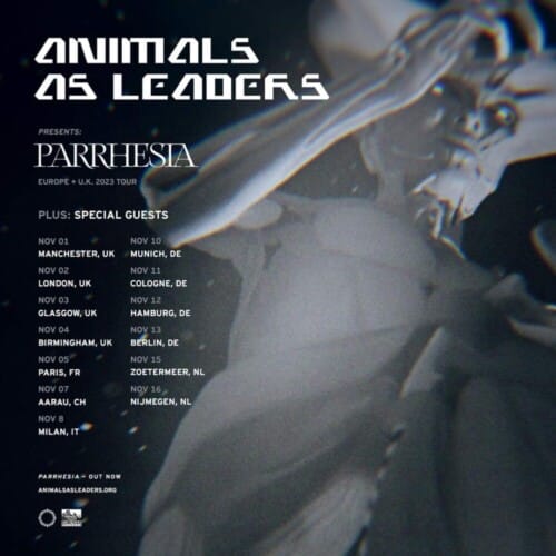 Poster von der Veranstaltung Animals As Leaders Parrhesia Tour 2023 @ KIFF, Aarau