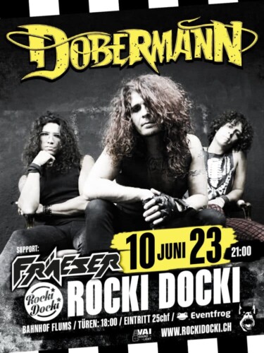 Poster of the event Dobermann & FRÄESER at Rocki Docki