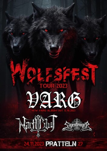 Poster von der Veranstaltung WOLFSFEST 2023 @ Konzertfabrik Z7, Pratteln