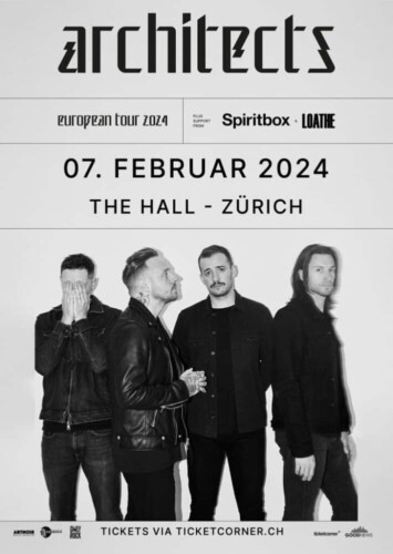 Poster von der Veranstaltung Architects, Spiritbox und Loathe @ The Hall, Zürich