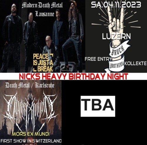 Poster von der Veranstaltung Nicks Heavy Birthday Night @ The Bruch Brothers, Luzern