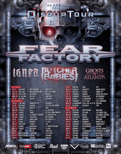 Poster von der Veranstaltung Fear Factory, Butcher Babies, Ignea and Ghost of Atlantis @ Les Docks, Lausanne