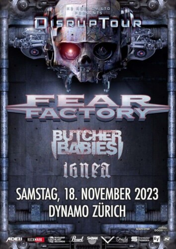 Poster von der Veranstaltung FEAR FACTORY (DISRUPTOUR 2023) @ Dynamo, Zürich