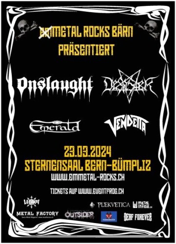 Poster von der Veranstaltung emMetal rocks Bärn @ ESBB – Eventlokal Sternensaal Bern-Bümpliz