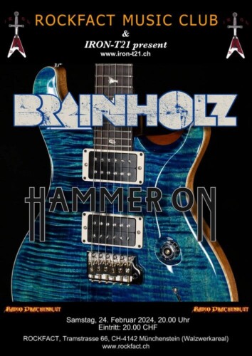 Poster von der Veranstaltung Rockfact Music Club & IRON-T21 pres.: Brainholz & Hammer On @ Rockfact Music Club, Münchenstein