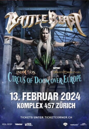 Poster von der Veranstaltung Battle Beast - Circus of Doom over Europe @ Komplex 457, Zürich