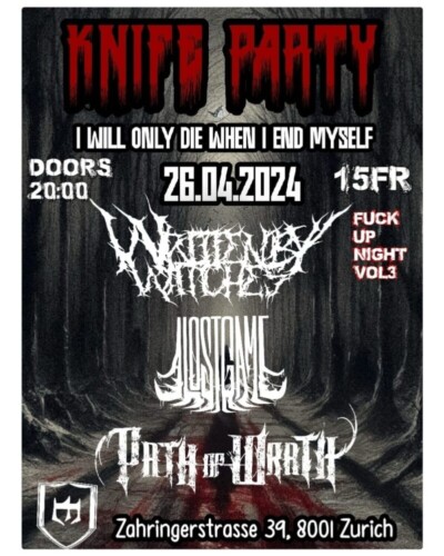 Poster von der Veranstaltung Knife Party (Fuck Up Night Vol3) @ Ebrietas, Zürich