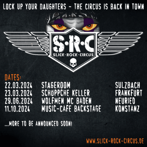 Poster von der Veranstaltung Slick Rock Circus & M.O.T.H.E.R - Live on Stage @ Stageroom Bandhouse