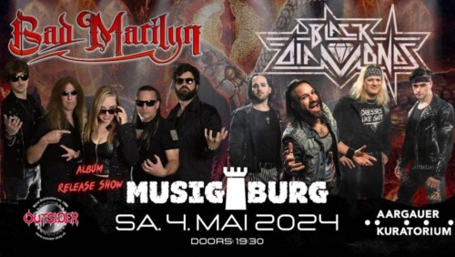 Poster von der Veranstaltung Bad Marilyn Album Release Show & Black Diamonds @ Musigburg, Aarburg