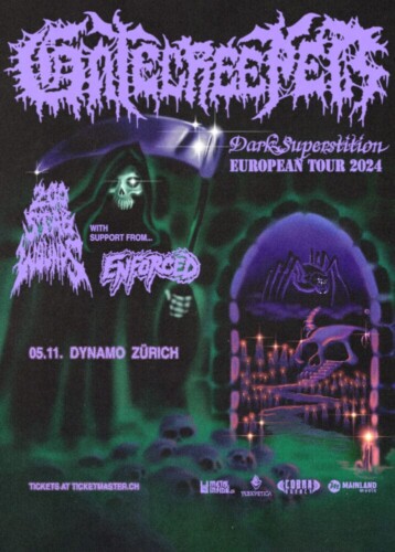 Poster von der Veranstaltung Gatecreeper, Enforced & 200 Stab Wounds @ Dynamo, Zürich