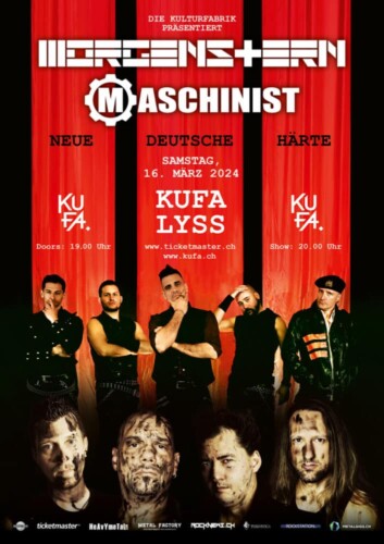 Poster von der Veranstaltung Morgenstern & Maschinist @ Kulturfabrik KUFA, Lyss