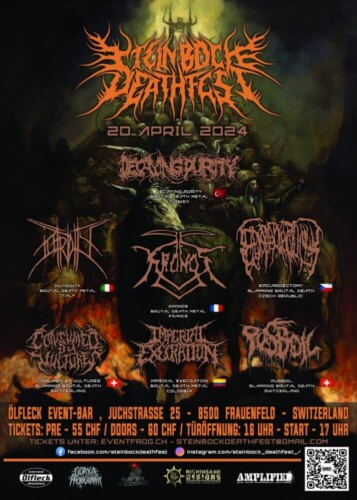 Poster von der Veranstaltung Steinbock DeathFest @ Ölfleck Event-Bar, Frauenfeld