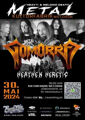 Poster von der Veranstaltung GOMORRA + HEATHEN HERETIC @ Kulturfabfrik